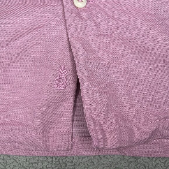 Chubbies Shirt Mens Extra Large Linen Blend Loop Collar Lavender Beach Camp XL - Picture 6 of 10